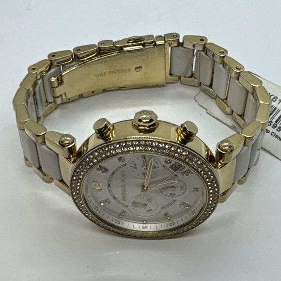 Michael Kors Parker MK6119 Womens Two Tone Analog Dial Quartz Wrist Watch JNA398 - Picture 6 of 11